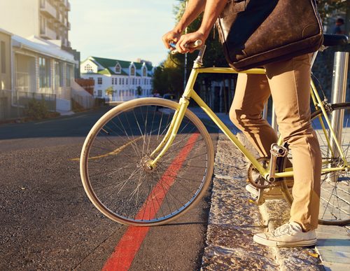 Photo of cyclist commuting to work